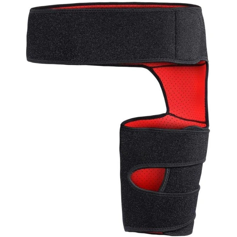 Attelle de hanche néoprène unisexe – Ceinture de soutien pour douleurs à l’aine, hanche, fessier et cuisse – Taille unique ajustable